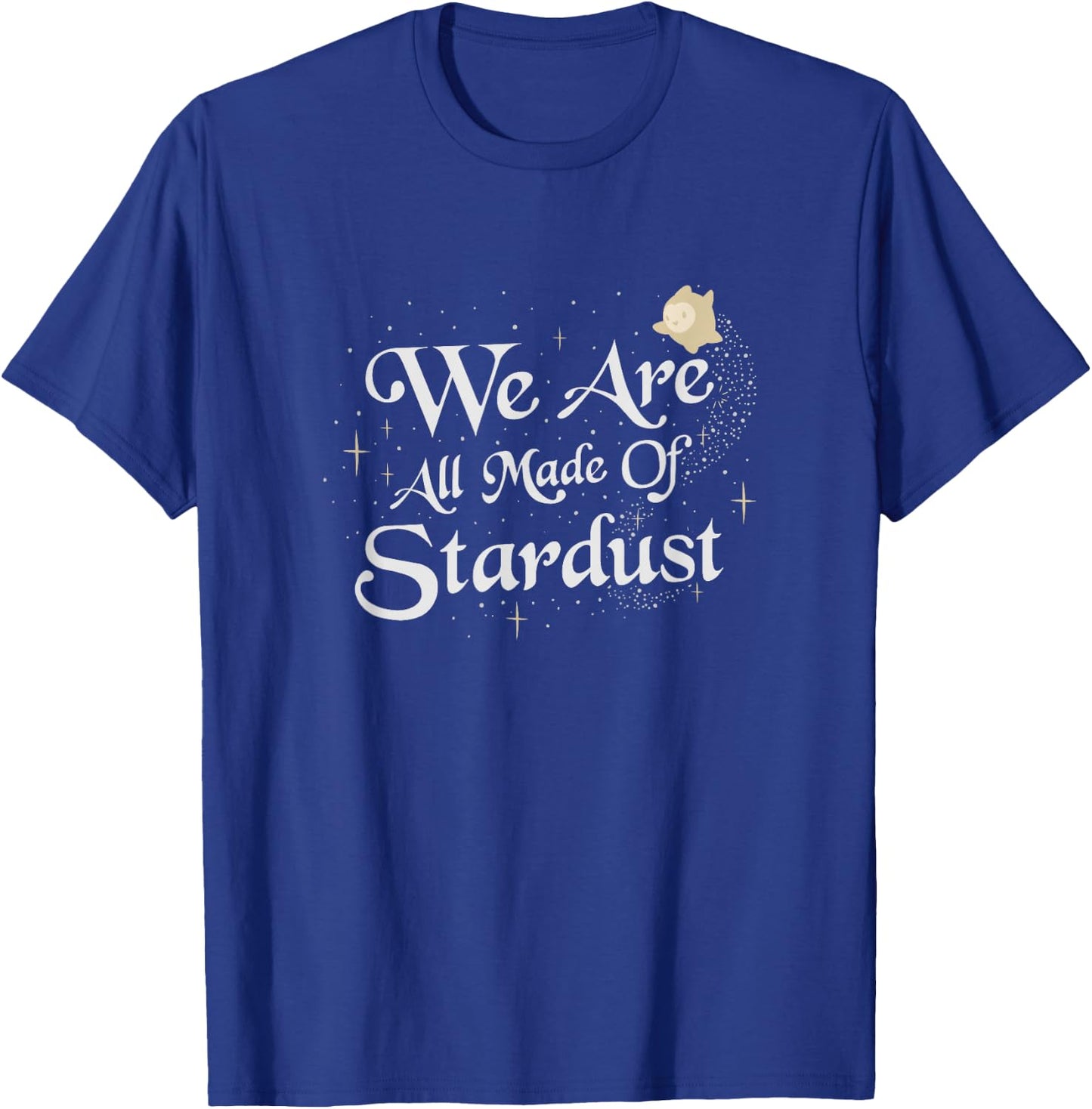 Disney Wish We are All Made of Stardust Sparkle Text Logo T-Shirt - T-Shirt | Royal
