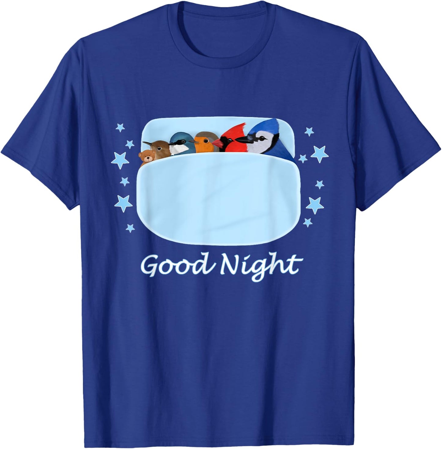 Blue Jay Cardinal Wren Teddy Bear Good Night Pyjamas Bird T-Shirt - T-Shirt | Royal