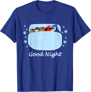 Blue Jay Cardinal Wren Teddy Bear Good Night Pyjamas Bird T-Shirt - T-Shirt | Royal