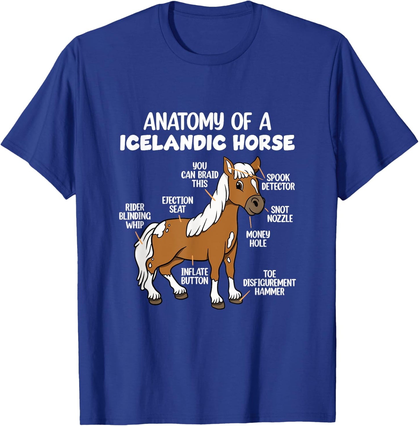 Icelandic Horse Design Anatomy Of A Icelandic Horse , -Adults, -Kids, Black, Small, Short Sleeve T-Shirt - T-Shirt | Royal
