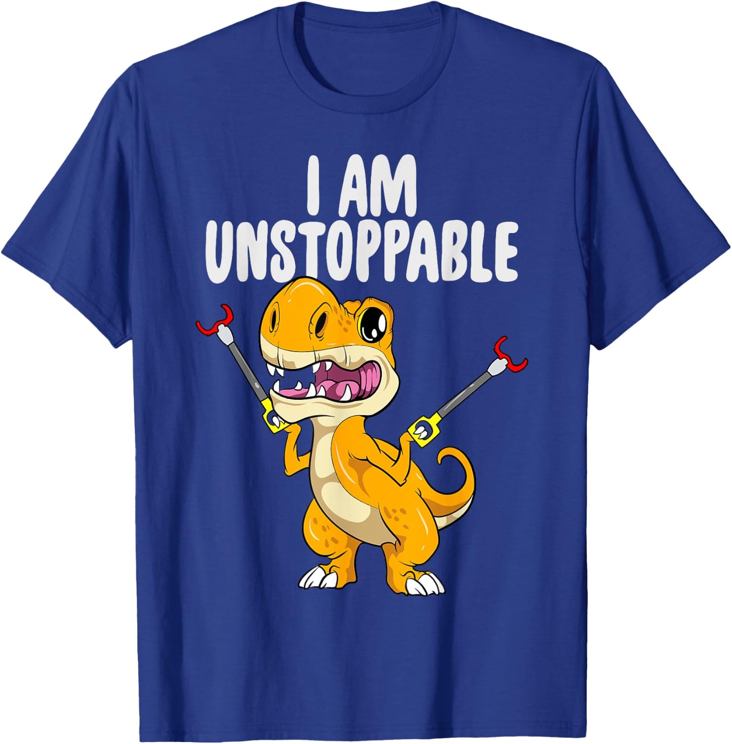 I Am Unstoppable T-rex Kawaii Dinosaur Trash Grabber T-Shirt - T-Shirt | Royal