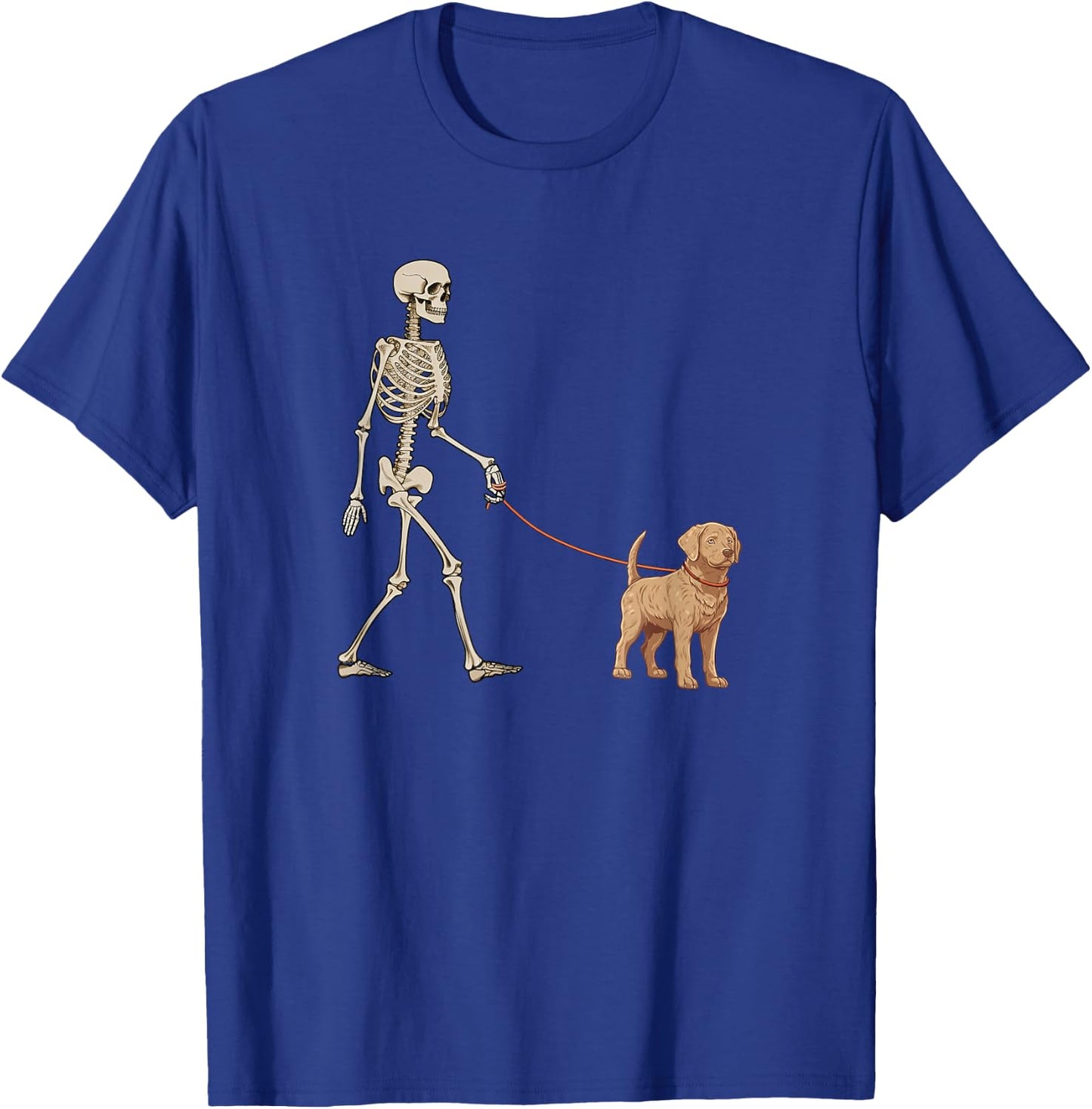 Funny Chesapeake Bay Retriever Skeleton Walking Halloween T-Shirt - T-Shirt | Royal