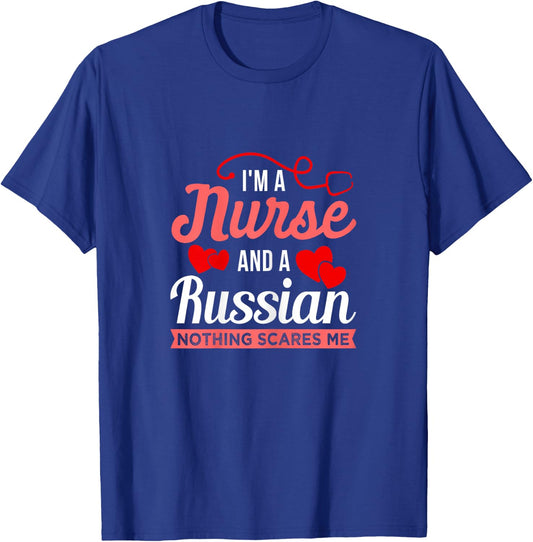 Russian Nurse Medical Assistant Doctor Midwife Nursing T-Shirt - T-Shirt | Royal