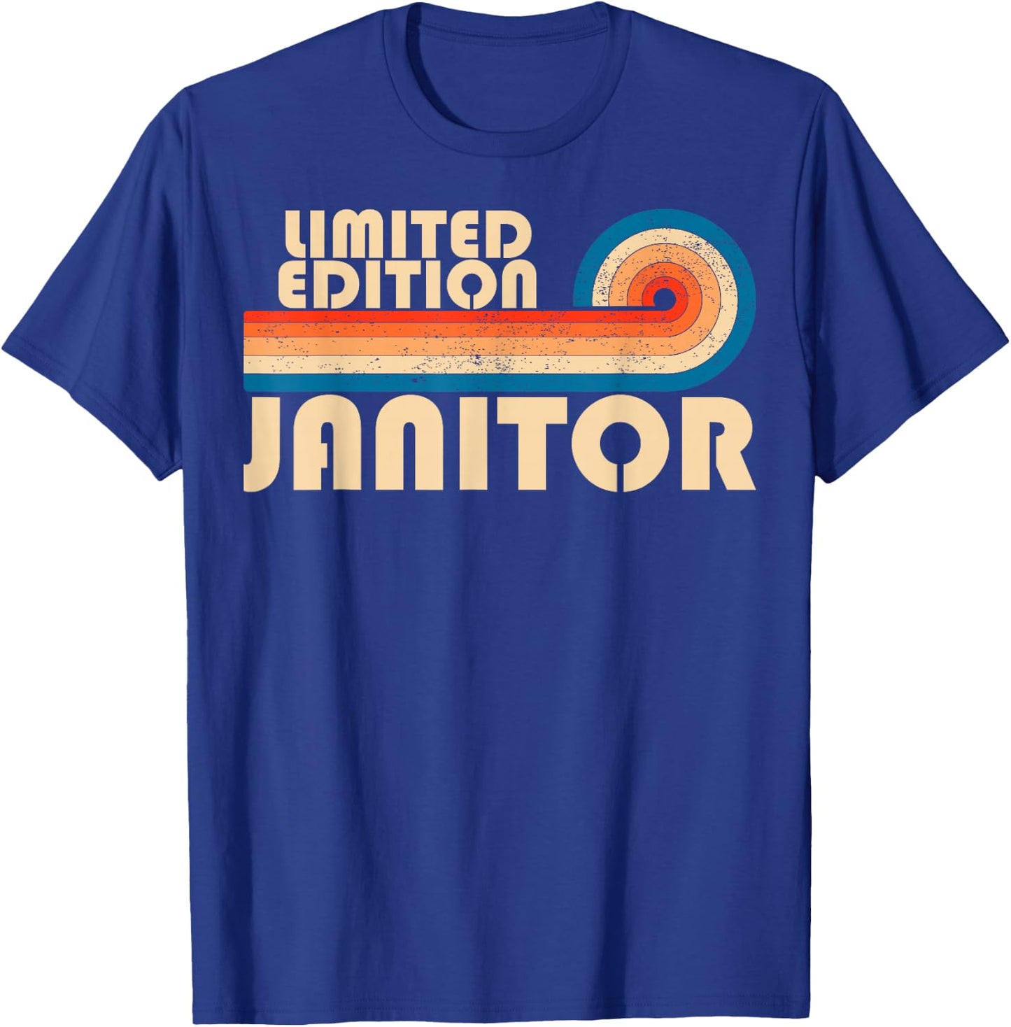 Janitor Retro 70s 80s Sunset Stripe T-Shirt - T-Shirt | Royal