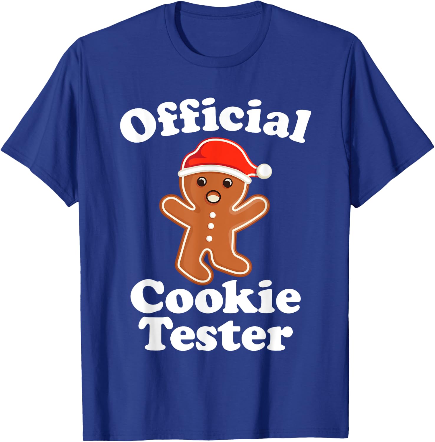 Funny Gingerbread Man Official Cookie Tester Christmas T-Shirt - T-Shirt | Royal