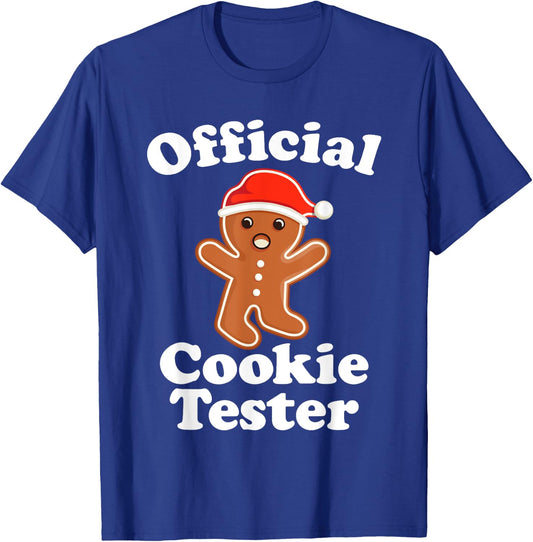 Funny Gingerbread Man Official Cookie Tester Christmas T-Shirt - T-Shirt | Royal