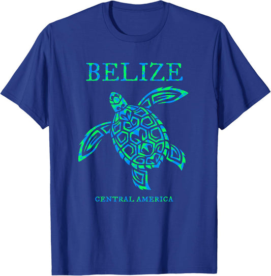 Belize Sea Turtle Retro Boys Girls Vacation Souvenir T-Shirt - T-Shirt | Royal