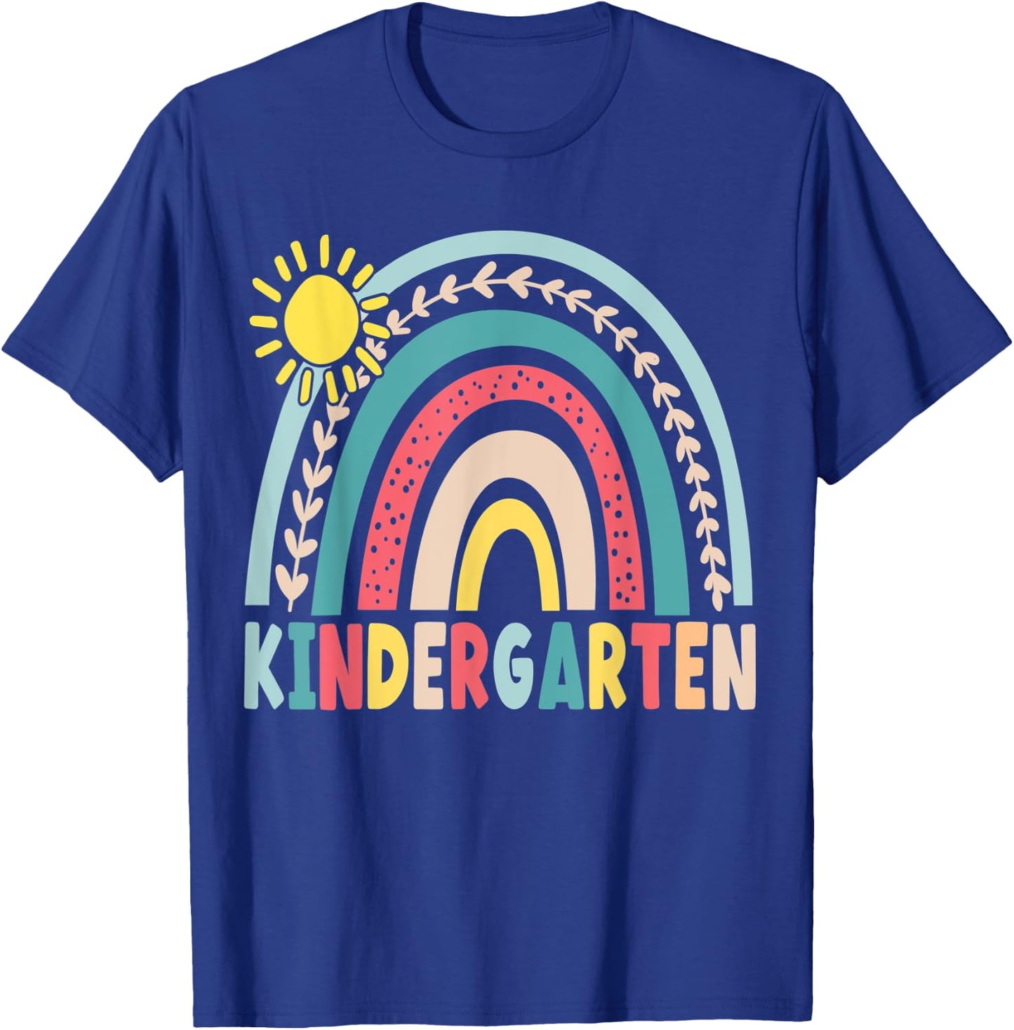 Kindergarten Back To School Rainbow Teacher Girls Boys Kids T-Shirt - T-Shirt | Royal