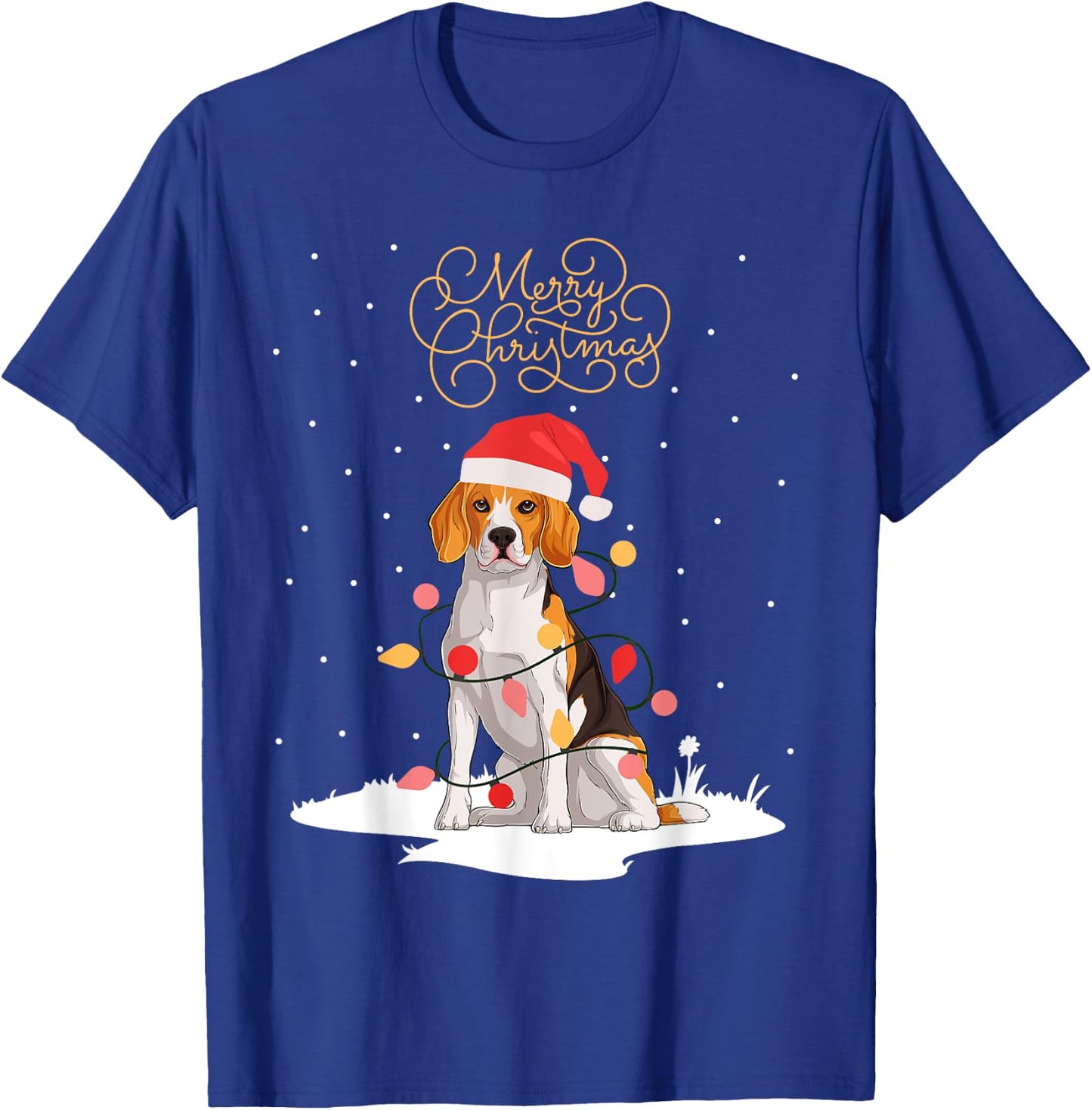 Beagle Merry Christmas Funny Xmas Christmas Beagle T-Shirt - T-Shirt | Royal