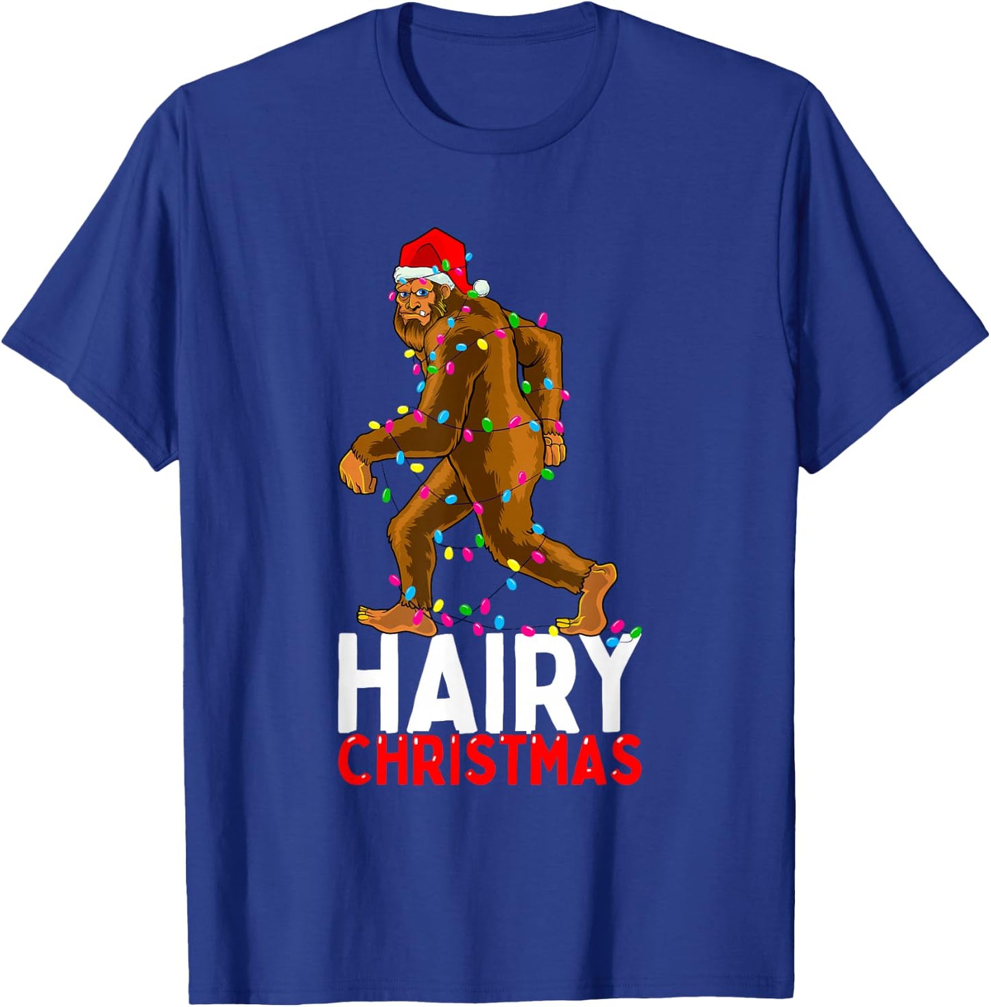 Bigfoot Hairy Christmas Funny Xmas Men Pajama T-Shirt - T-Shirt | Royal