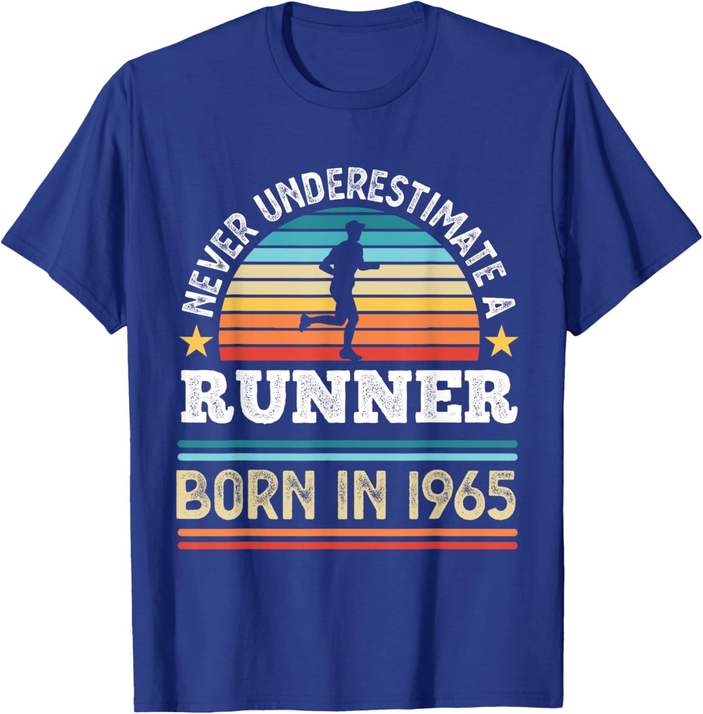 Runner born in 1965 60th Birthday Running Gifts Dad T-Shirt - T-Shirt | Royal