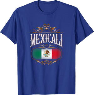 MEXICALI Baja California con bandera de México T-Shirt - T-Shirt | Royal