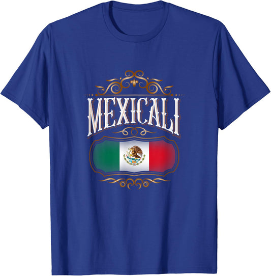 MEXICALI Baja California con bandera de México T-Shirt - T-Shirt | Royal