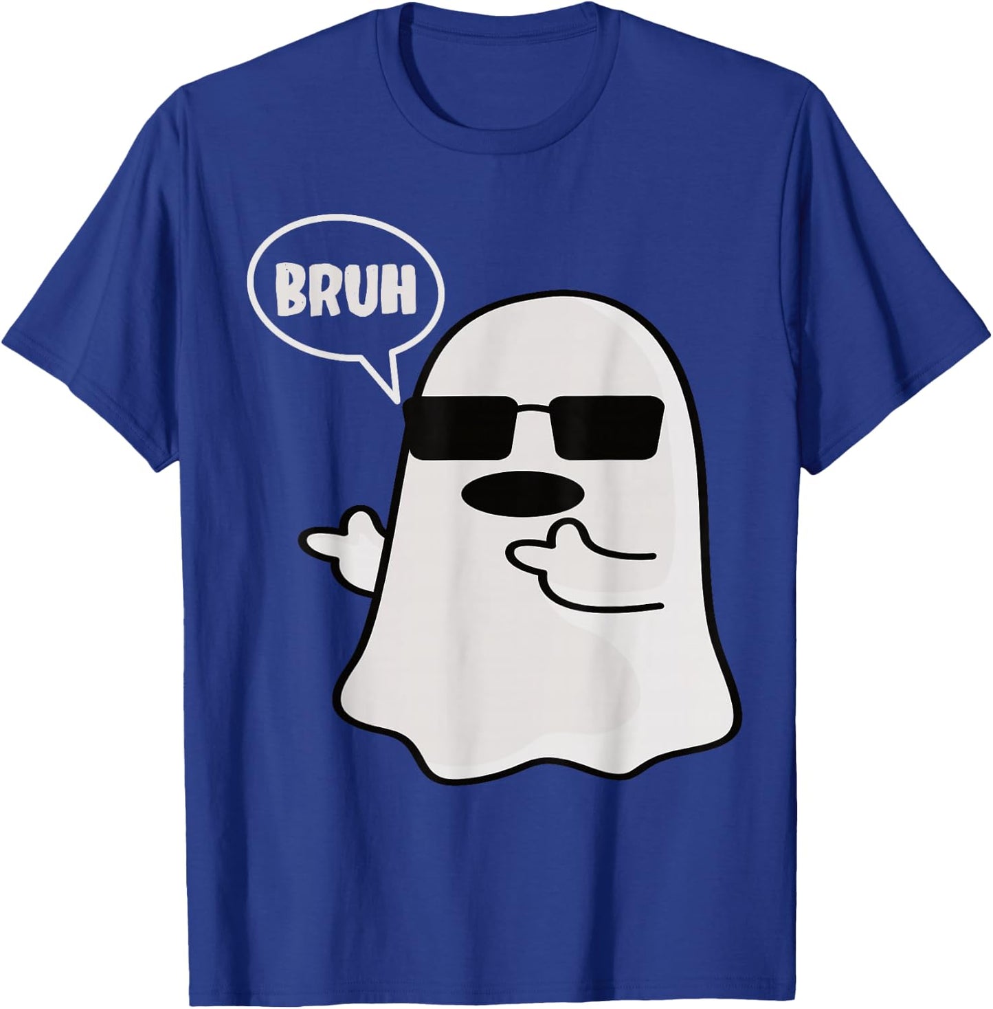 Funny Halloween Bruh Ghost Men Boys T-Shirt - T-Shirt | Royal