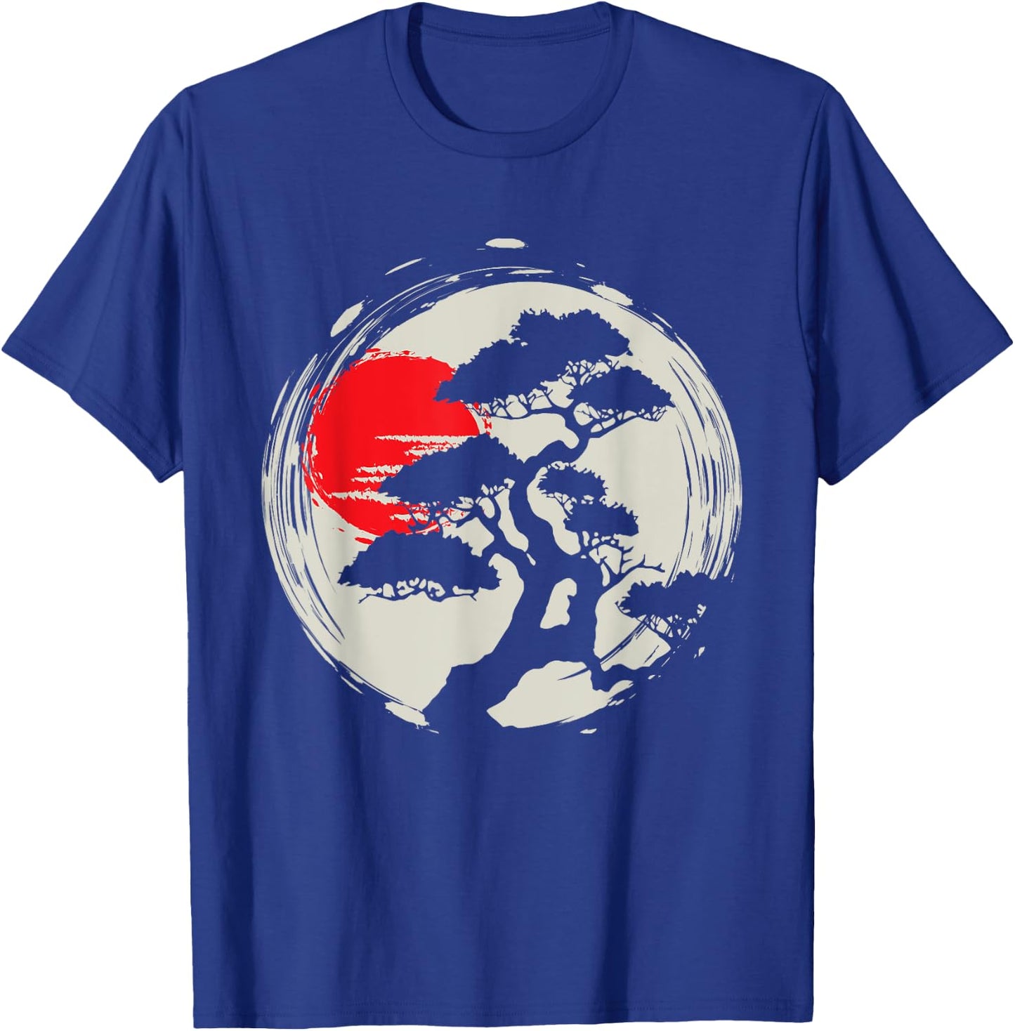 Japanese Bonsai Art - Sunset Tree Lover Gardening Planting T-Shirt - T-Shirt | Royal