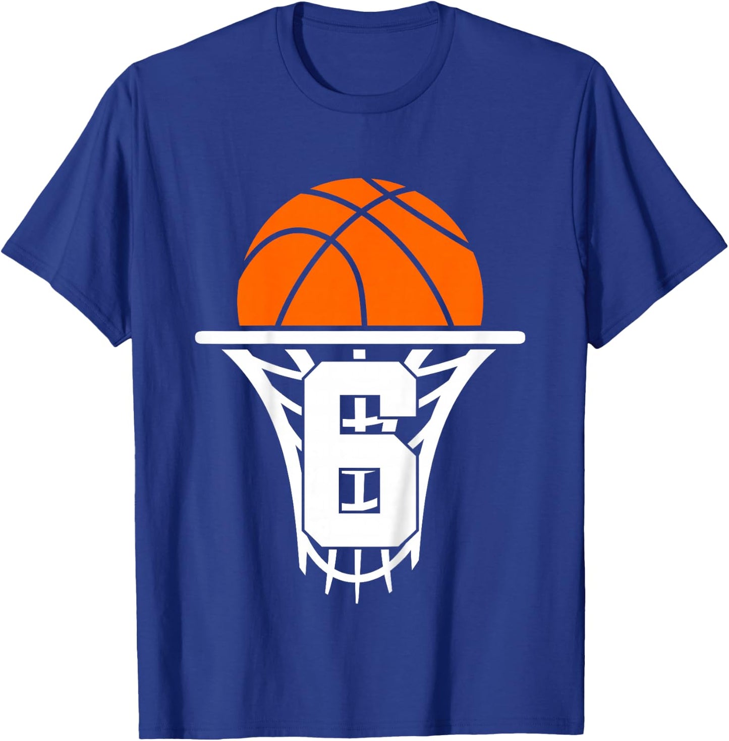 6 Years Basketball 6th Birthday T-Shirt - T-Shirt | Royal