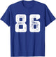 Number 86 Years Anniversary Sports Team Player T-Shirt - T-Shirt | Royal