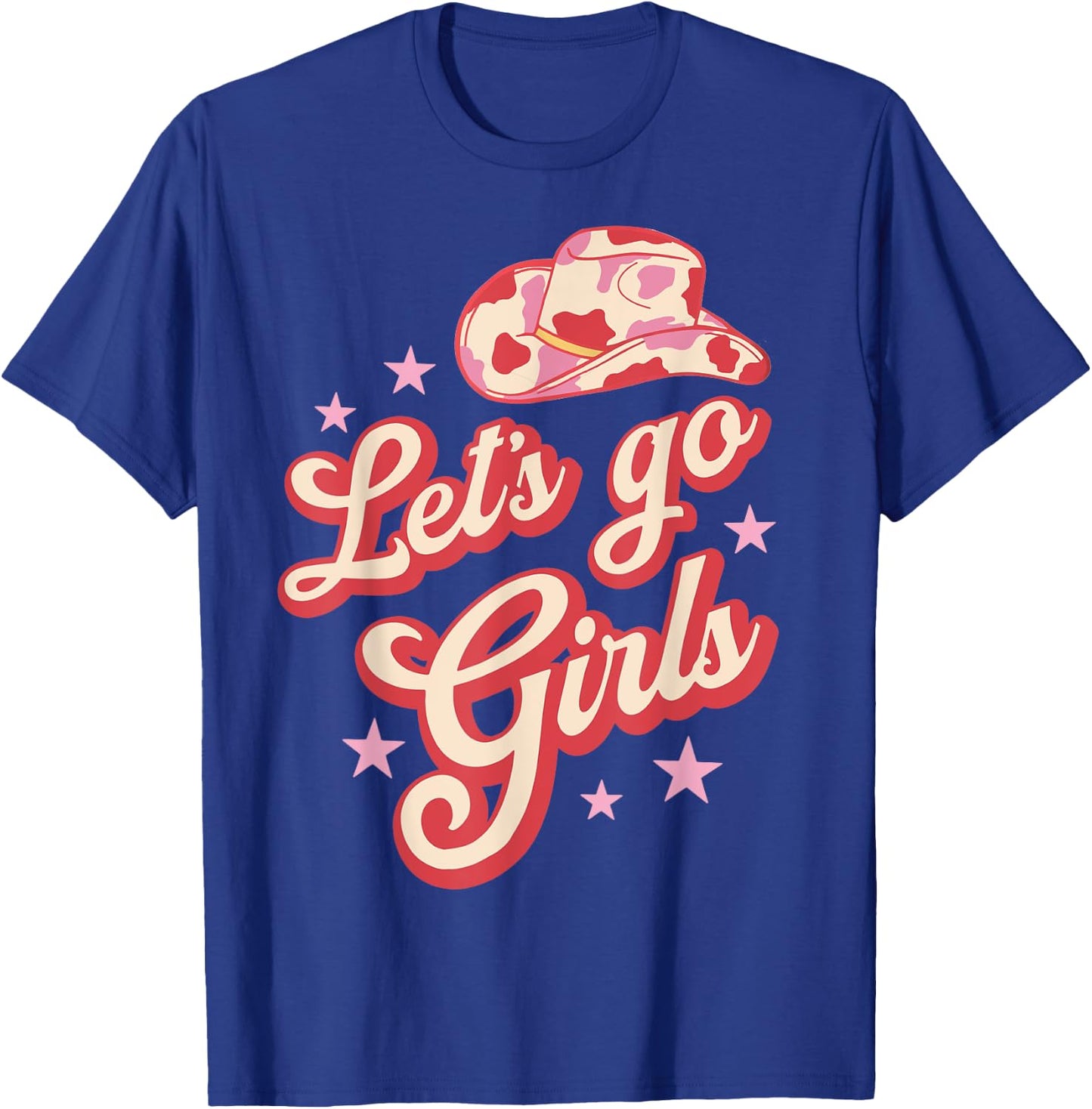 Leopard Cowboy Hat Let's Go Cowgirls Girls Western Country T-Shirt - T-Shirt | Royal