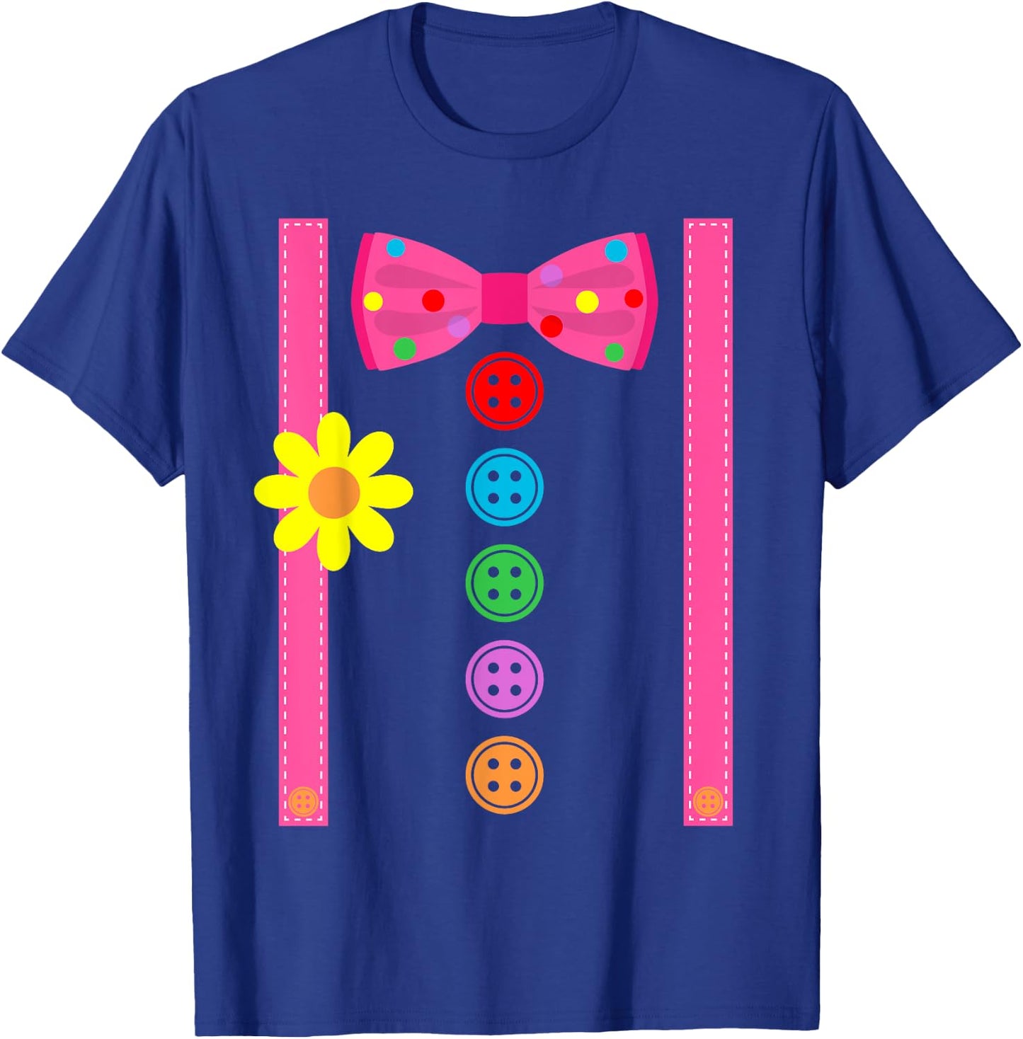 Clown Costume Halloween Funny Carnival Circus Tie Staff Kids T-Shirt - T-Shirt | Royal