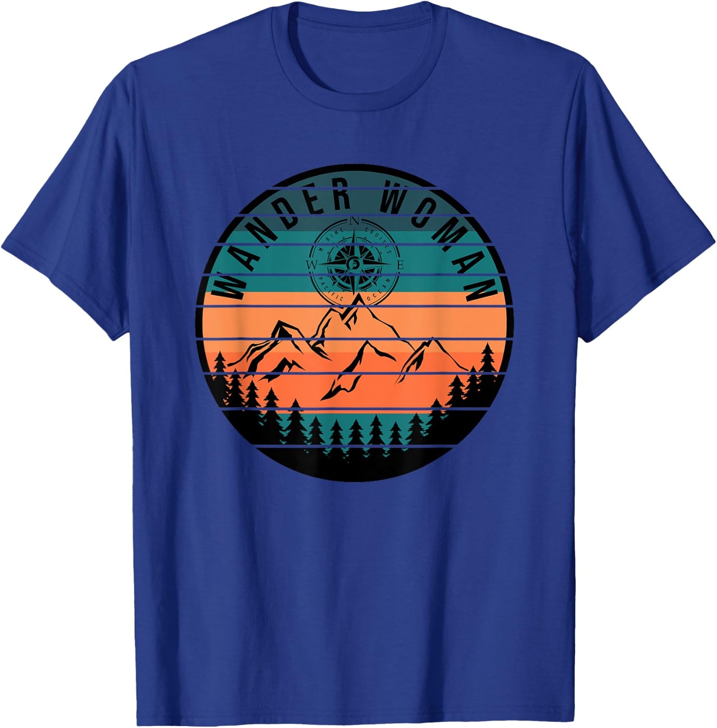 Cute Wander Woman Summer Fall Seeking North Star Mountain T-Shirt - T-Shirt | Royal