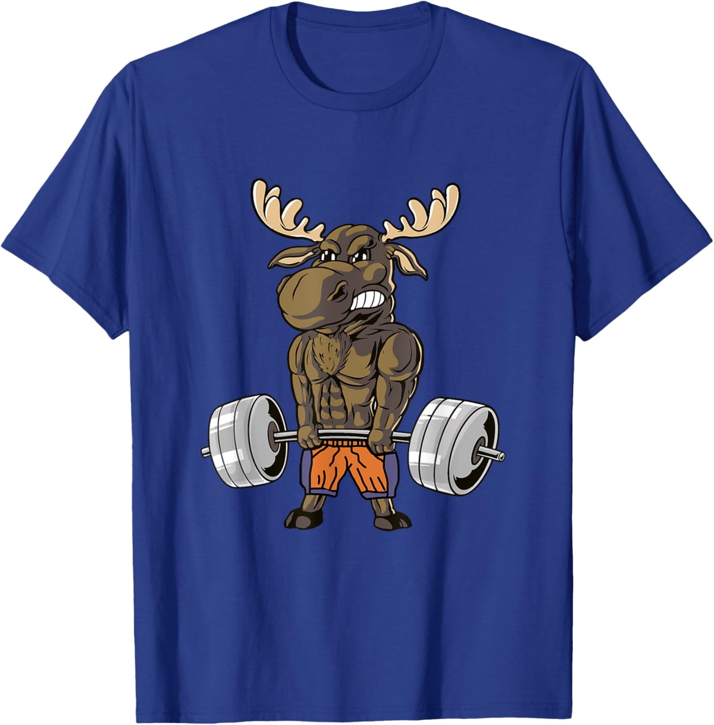 Funny Deadlift Moose Weightlifting Gym Humor T-Shirt - T-Shirt | Royal