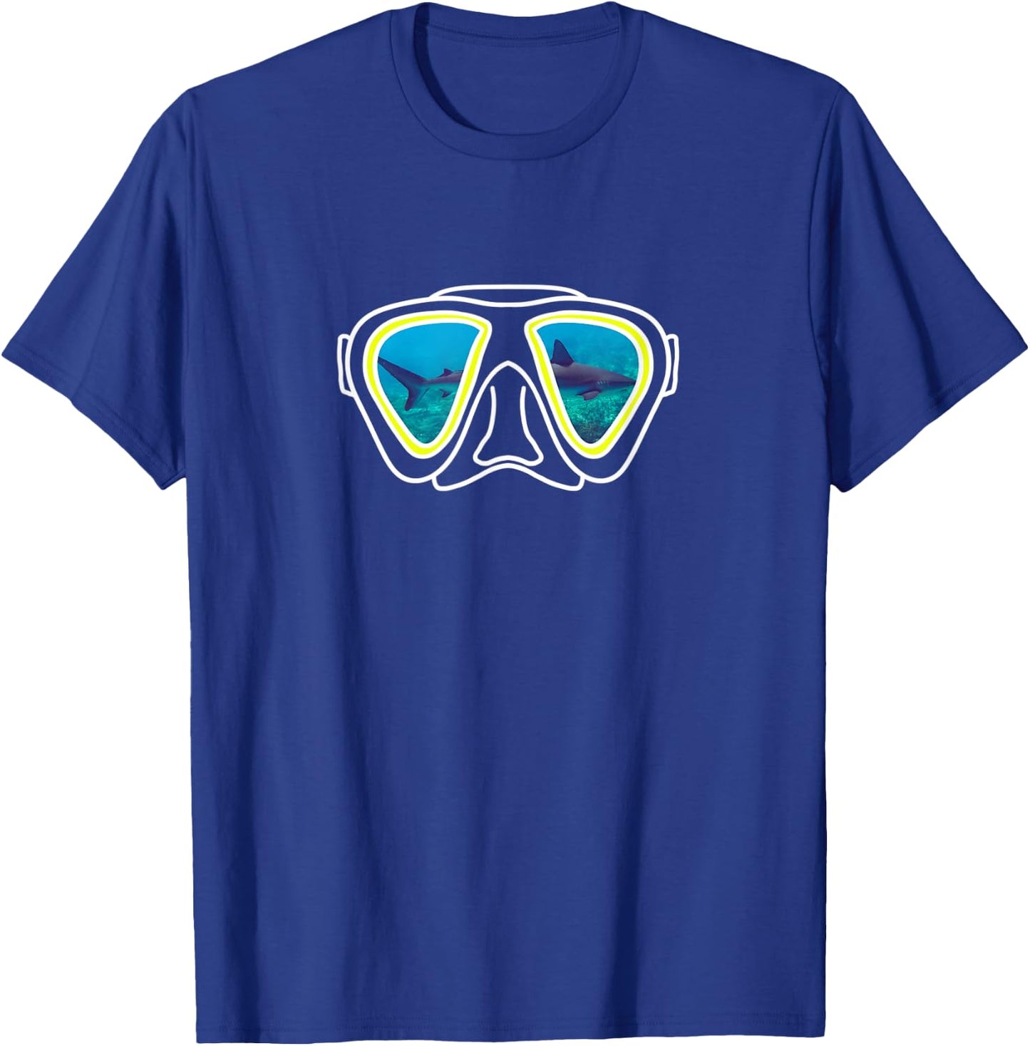 Diving mask diving goggles sea shark photo T-Shirt - T-Shirt | Royal