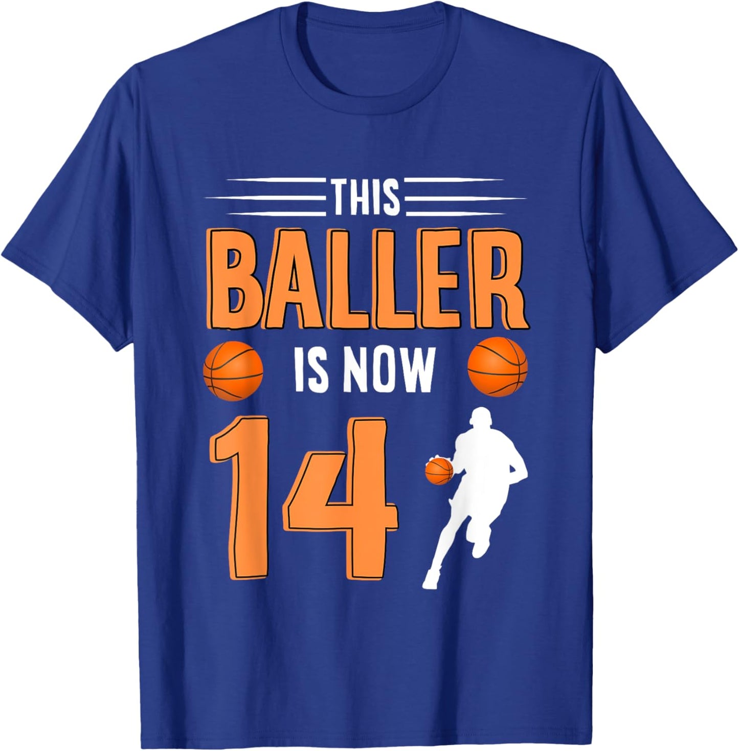 14th Birthday Basketball - This Baller is now 14 T-Shirt - T-Shirt | Royal