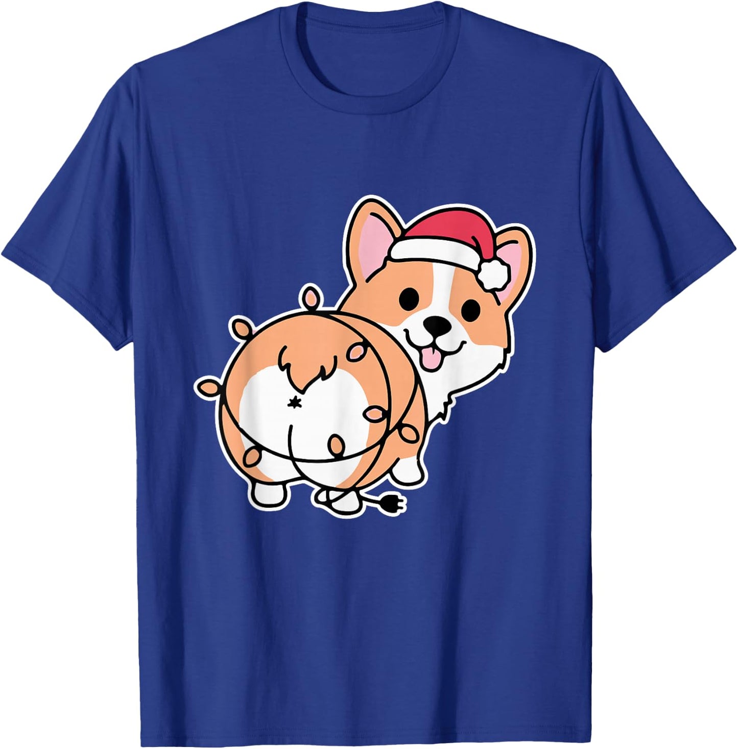 Corgi Christmas Lights Pajama Cute Dog Puppy Lover X-Mas Men Women Kids T-Shirt - T-Shirt | Royal