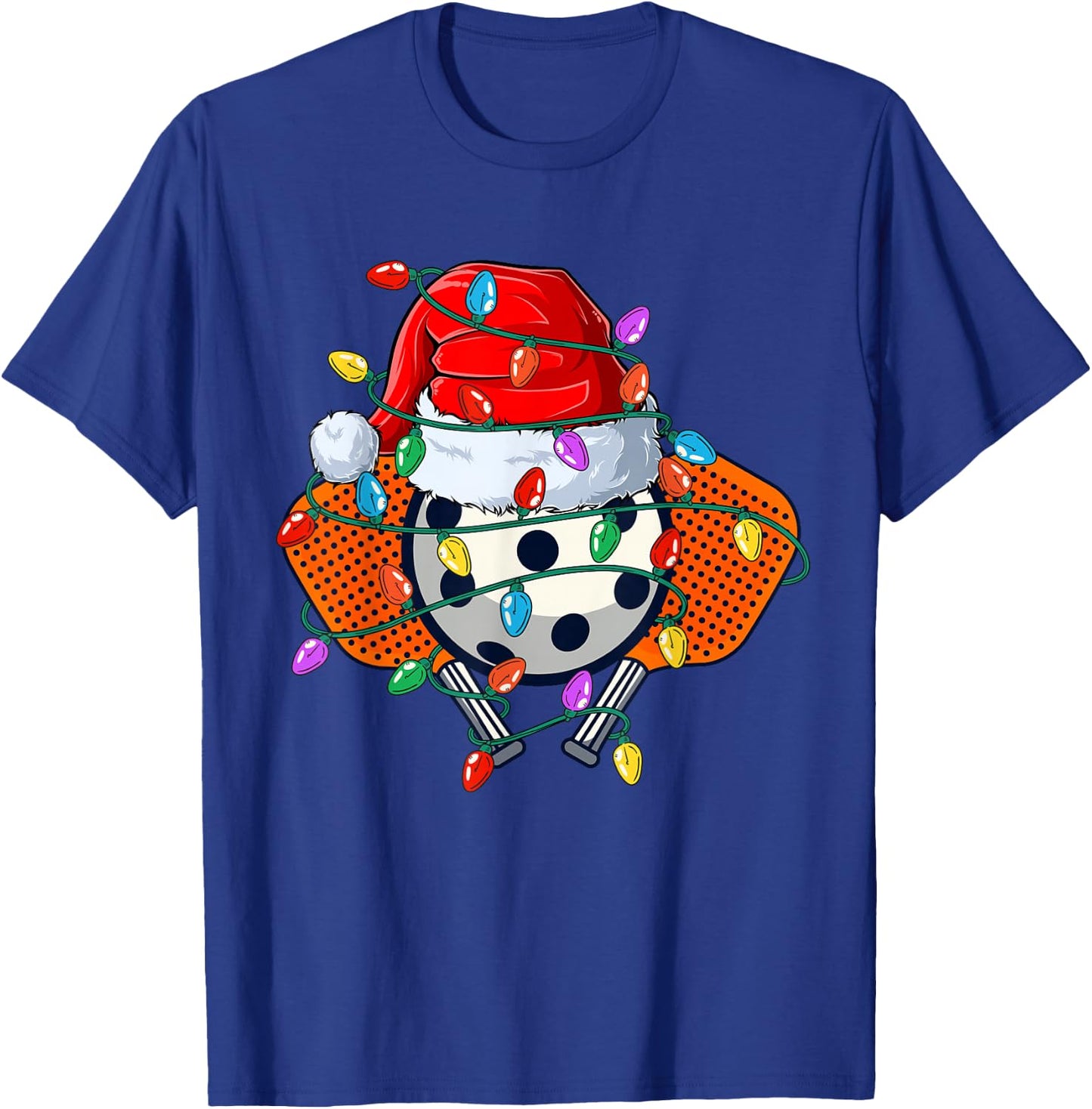 Christmas Pickleball Xmas Santa Sports Hat Ball Kids Boy Men T-Shirt - T-Shirt | Royal