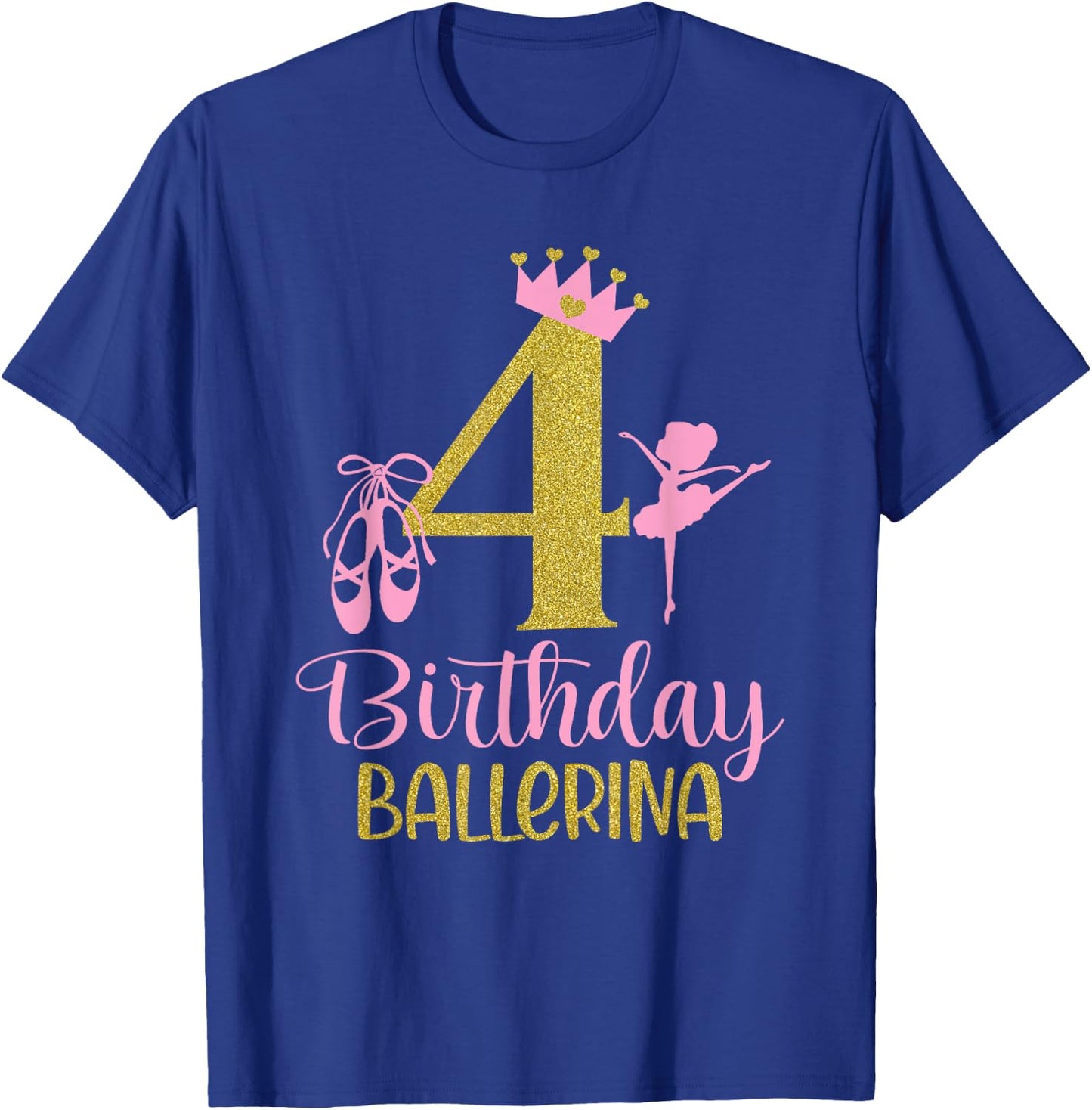 Ballerina 4th Birthday Outfit Dancer Ballet Swan Tutu Girls T-Shirt - T-Shirt | Royal