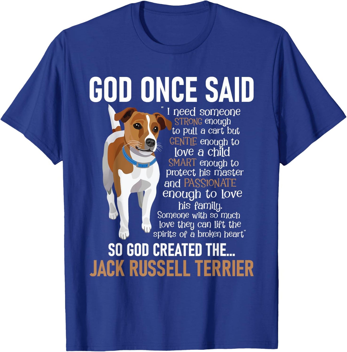 God Created The Jack Russell Terrier - Dog Lover Women Girls Kids T-Shirt - T-Shirt | Royal
