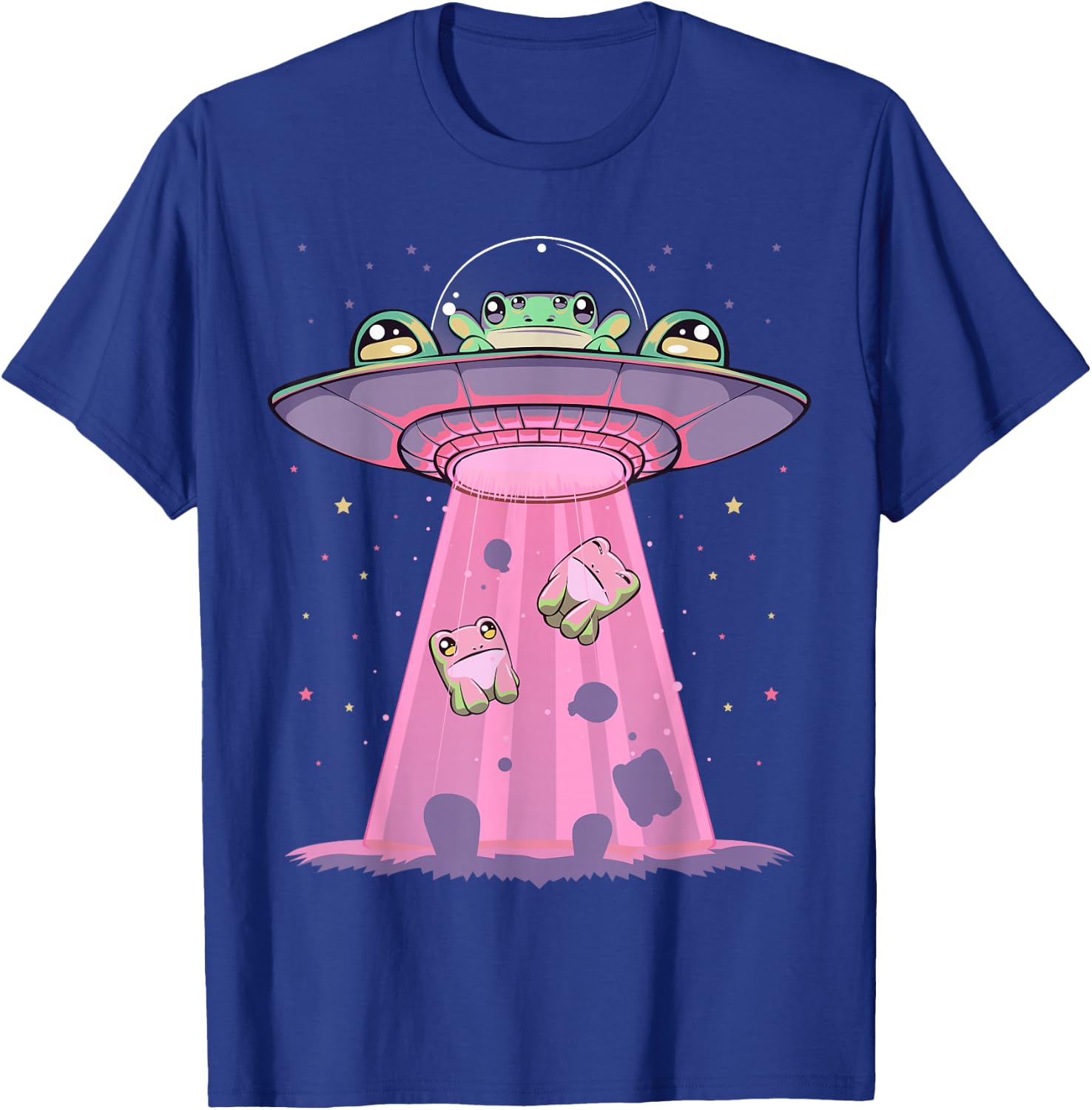 Kawaii Frogs UFO Aliens Frog T-Shirt - T-Shirt | Royal