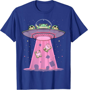 Kawaii Frogs UFO Aliens Frog T-Shirt - T-Shirt | Royal