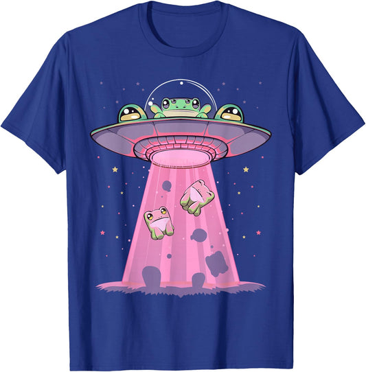 Kawaii Frogs UFO Aliens Frog T-Shirt - T-Shirt | Royal
