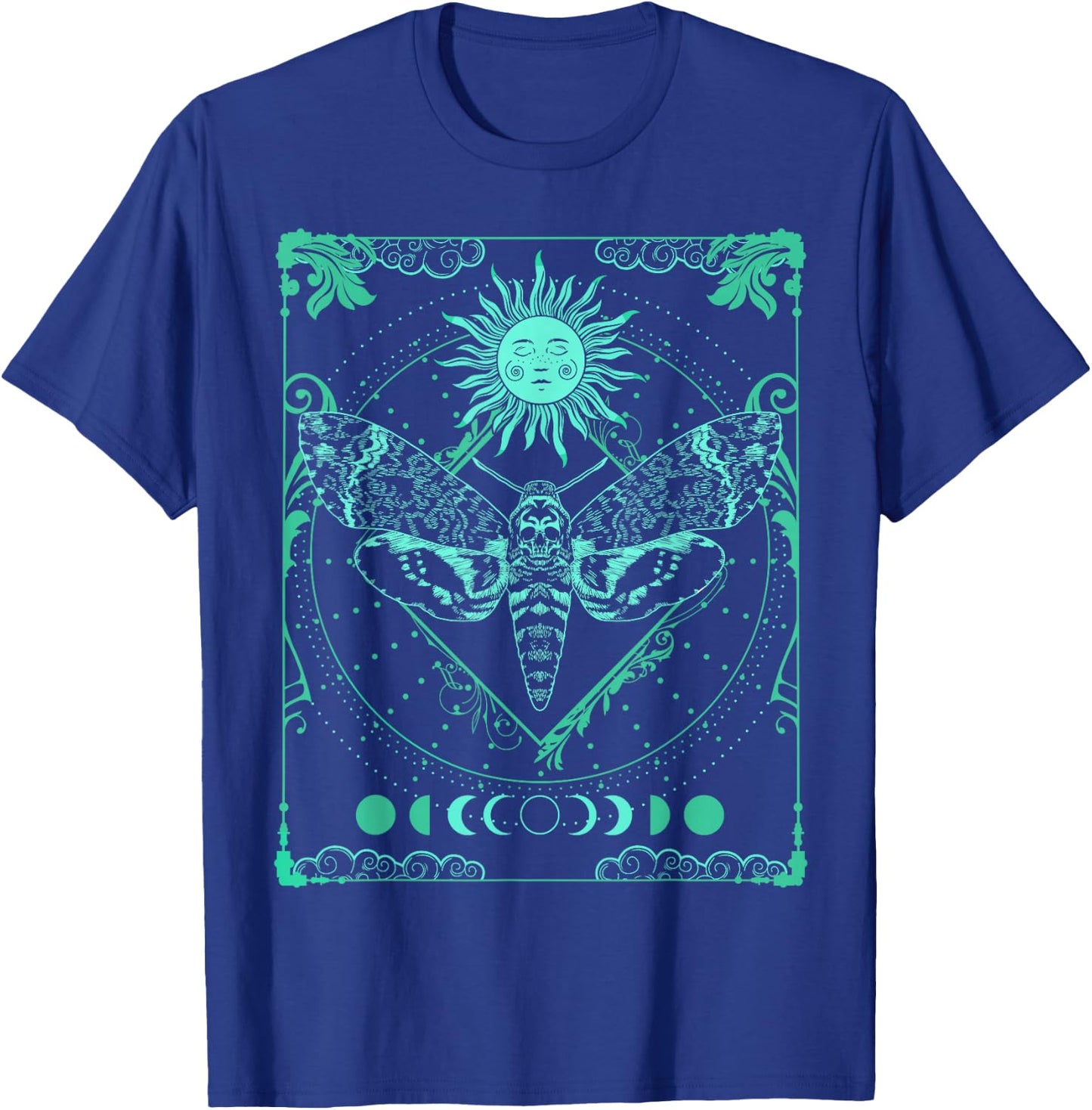 Tarot Card Death Moth Moon and Sun Gothic for Tarot Lover T-Shirt - T-Shirt | Royal
