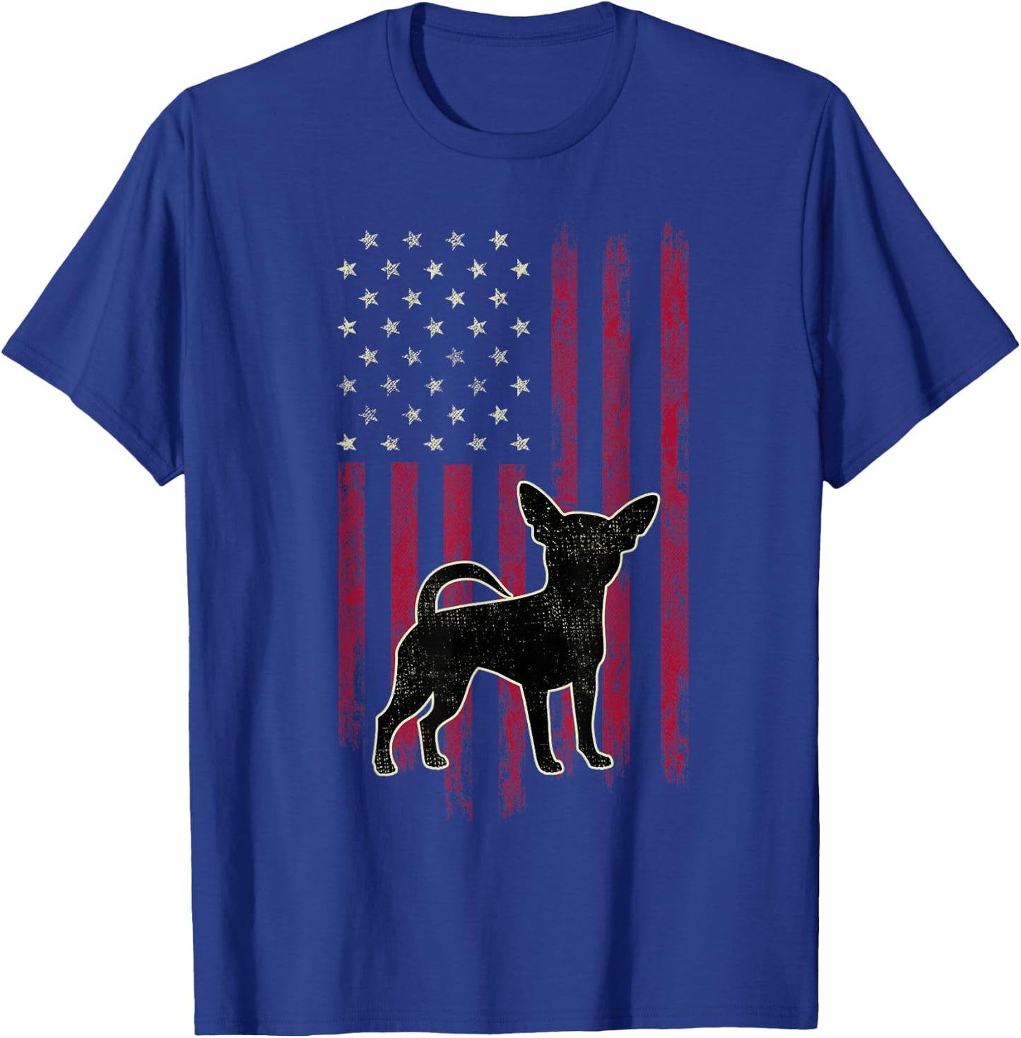 Chihuahua Dog Lovers American Flag 4th Of July T-Shirt - T-Shirt | Royal