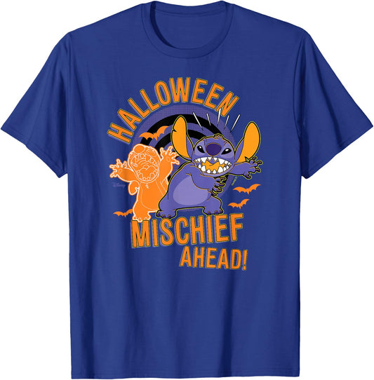 Lilo & Stitch - Halloween Mischief Ahead T-Shirt - T-Shirt | Royal