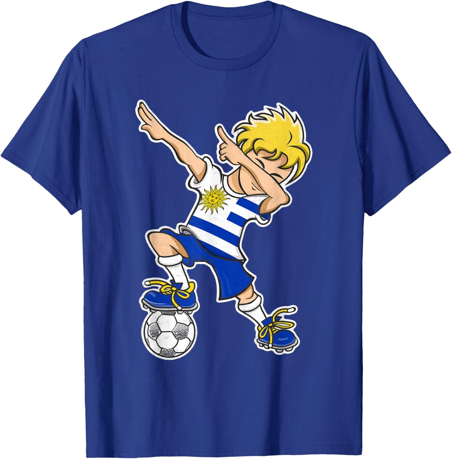 Uruguay Soccer Jersey Dabbing Boy Uruguayan Flag T-Shirt - T-Shirt | Royal