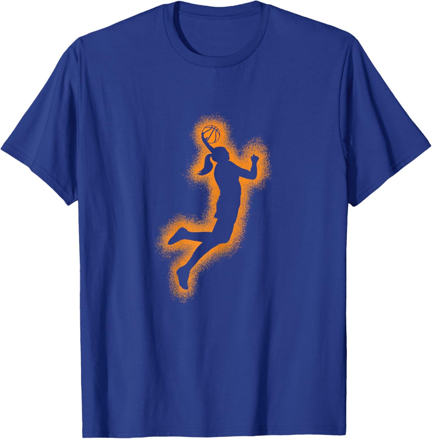 Cute Basketball Player Print Women Girls Basketball T-Shirt - T-Shirt | Royal