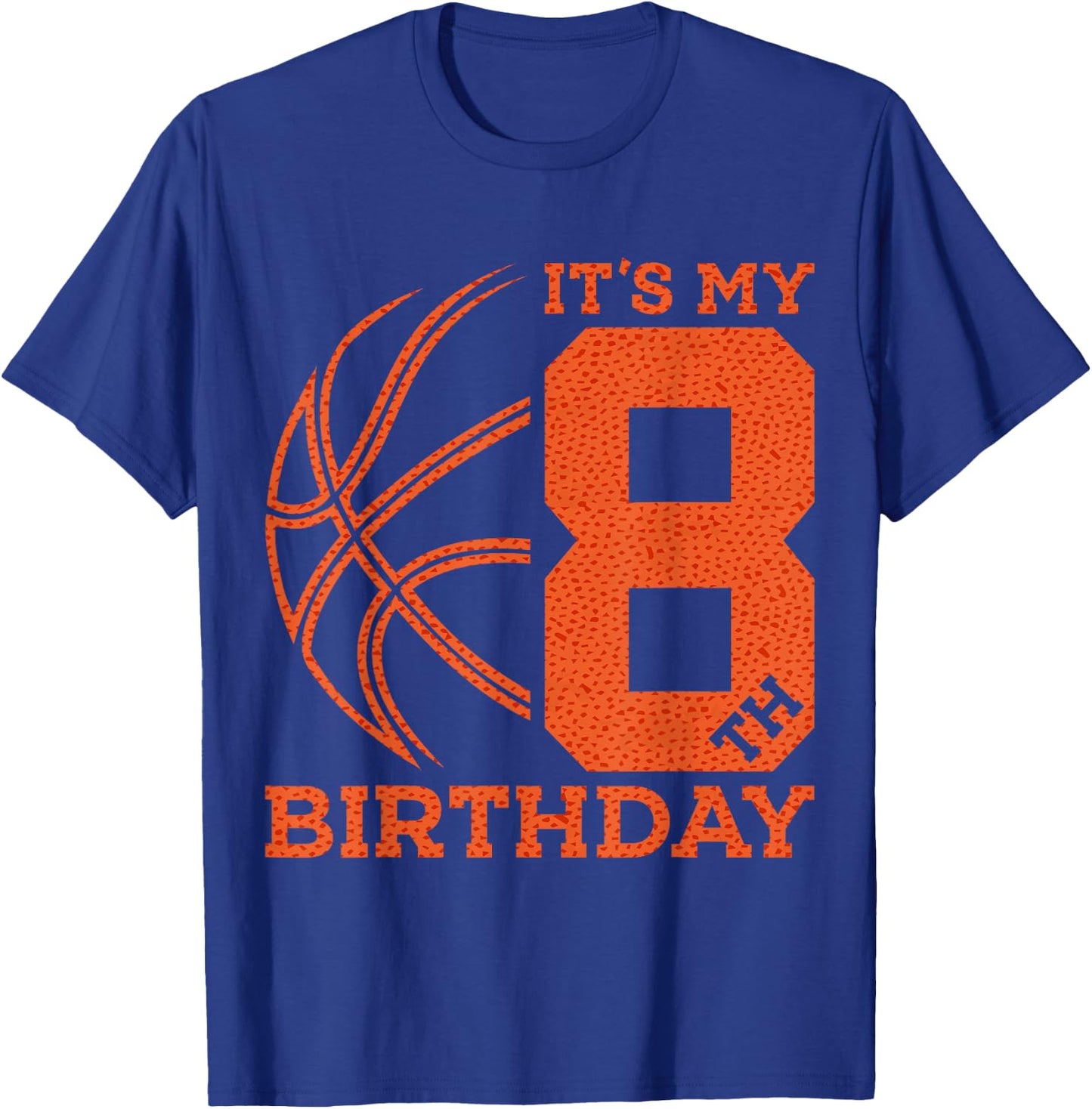 It's My 8th Birthday Basketball 8th Birthday T-Shirt - T-Shirt | Royal
