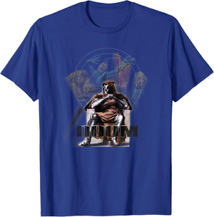 Marvel Fantastic Four Dr. Doom Epic Enemies Retro Logo T-Shirt - T-Shirt | Royal