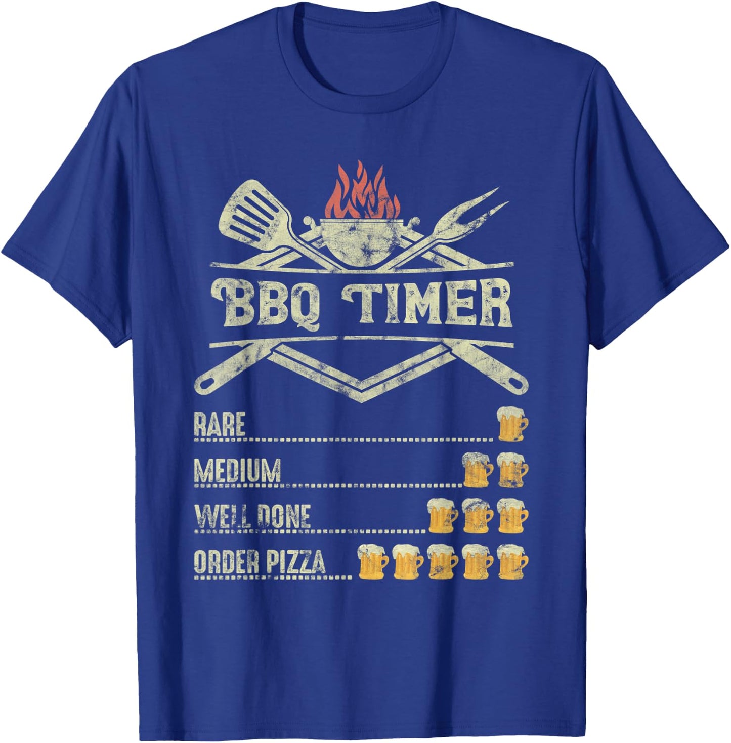 BBQ Time Beer Funny Order Pizza T-Shirt - T-Shirt | Royal