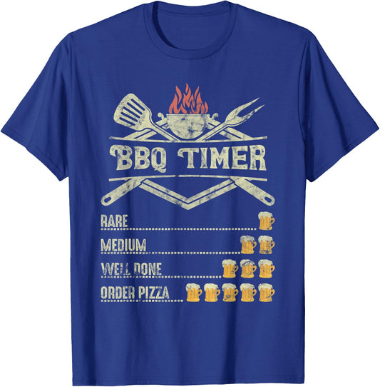 BBQ Time Beer Funny Order Pizza T-Shirt - T-Shirt | Royal