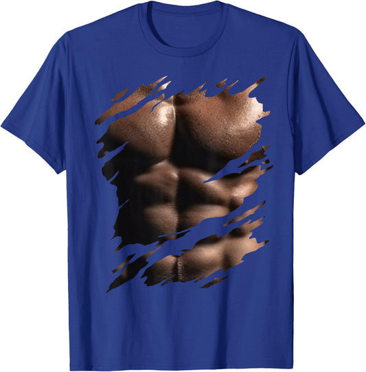 Chest Six Pack I Muscles Bodybuilder I Fake Muscle T-Shirt - T-Shirt | Royal