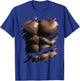 Chest Six Pack I Muscles Bodybuilder I Fake Muscle T-Shirt - T-Shirt | Royal