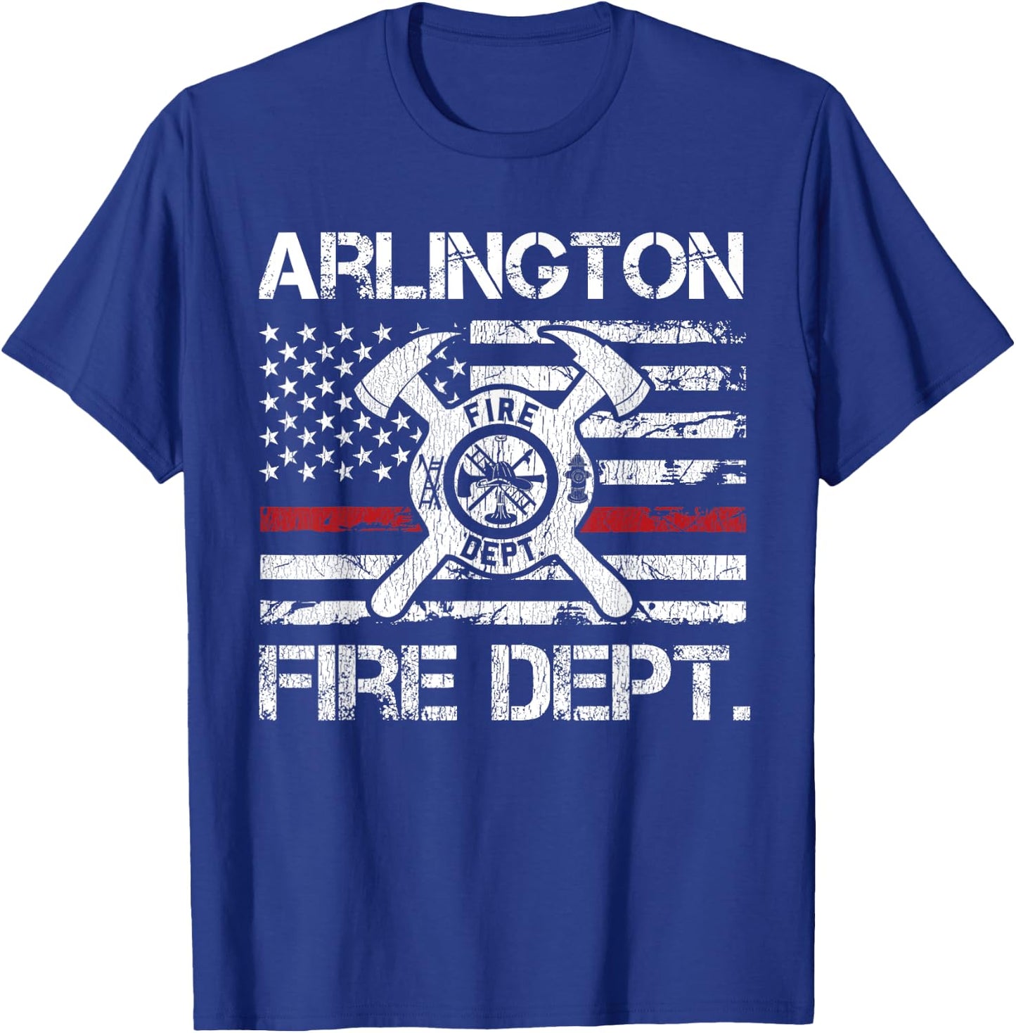 Arlington Texas Fire Department Thin Red Line Logo T-Shirt - T-Shirt | Royal