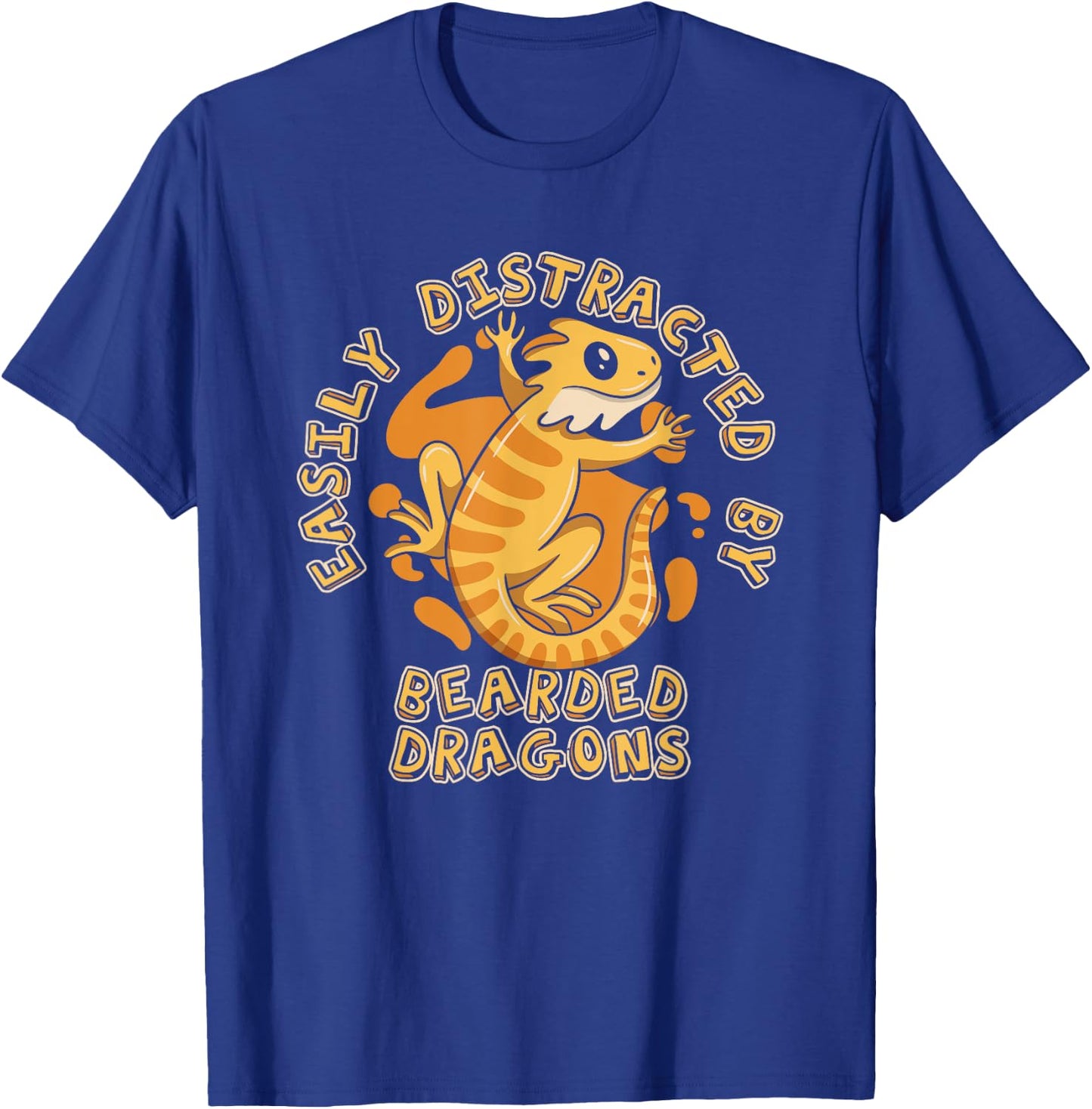 Easily Distracted By Bearded Dragons Pogona Bearded Dragon T-Shirt - T-Shirt | Royal