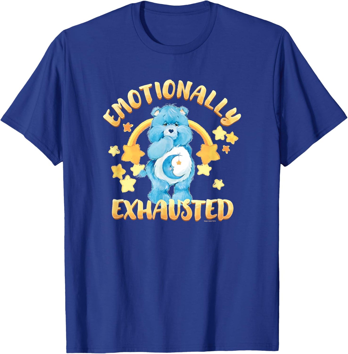Care Bears Emotionally Exhausted Bedtime Bear Stars Logo T-Shirt - T-Shirt | Royal