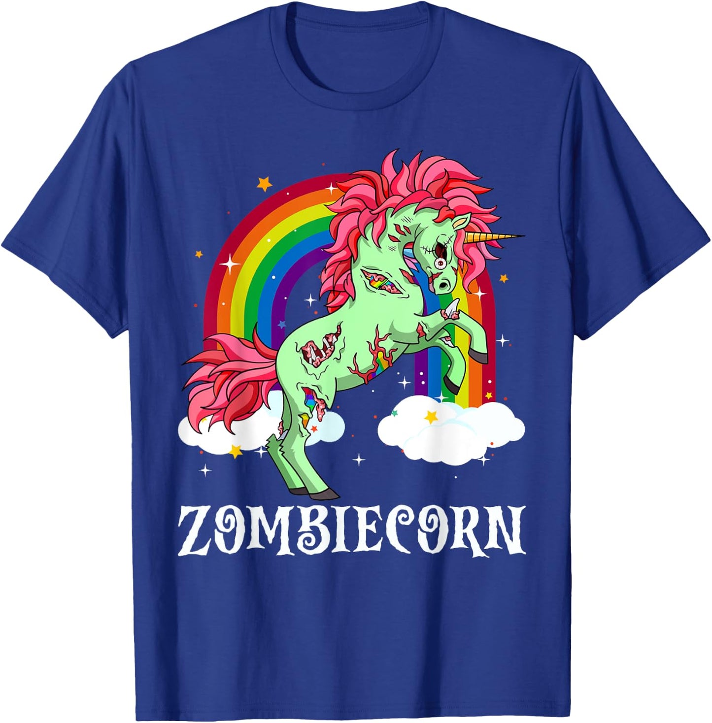 Zombiecorn Zombie Unicorn Halloween Women Girls Rainbow T-Shirt - T-Shirt | Royal