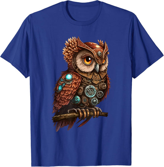 Steampunk Owl Steam Punk Owl Bird Vintage T-Shirt - T-Shirt | Royal